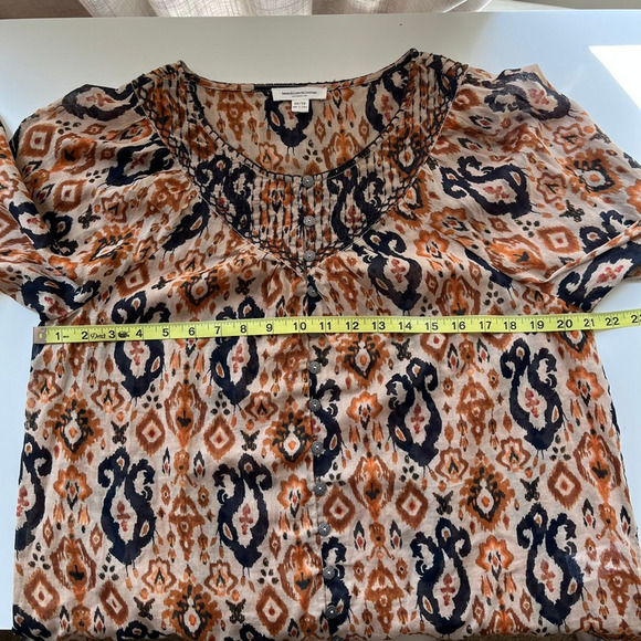 beachlunchlounge Penelope Button Front Blouse Long Sleeve Flowy Boho Womens XS - Picture 11 of 13